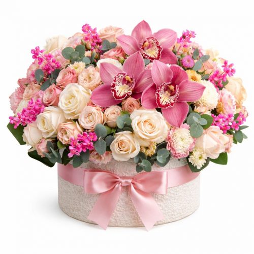 Цветочная композиция «Розовая симфония»