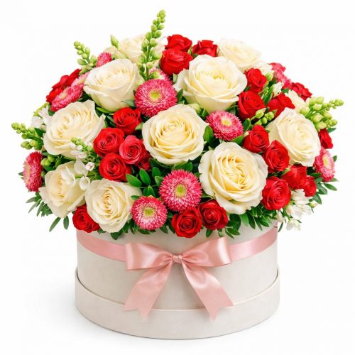 Цветочная композиция «Кремовый закат»