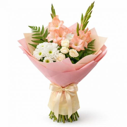 Цветочный букет «Персиковая нежность»